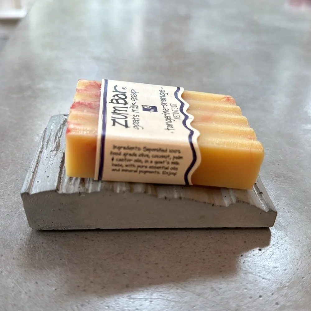 Concrete grey soap dish